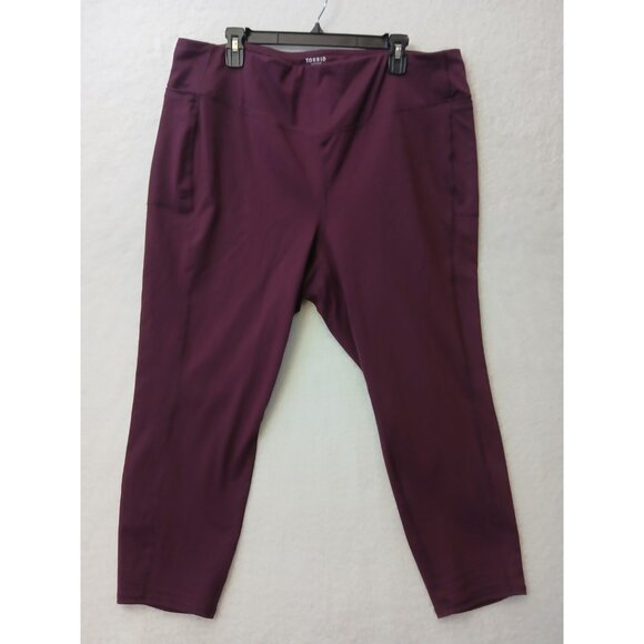 torrid Pants - Torrid Active Size 3 / 3X Womens Leggings Burgundy Side Pockets High Waist, EUC!